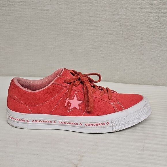 CONVERSE ONE STAR PARADISE PINK SUEDE YOUTH SNEAKERS BFPM-05-055 - Picture 6 of 10